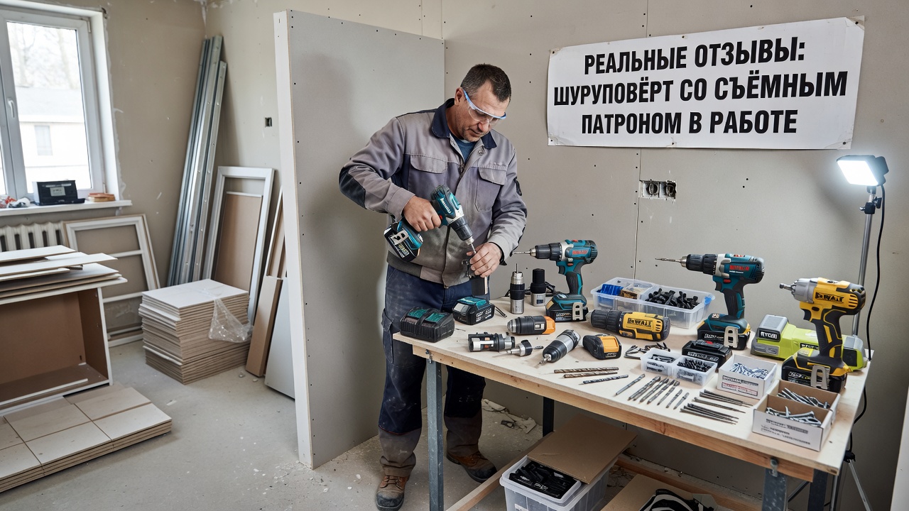 Реальные отзывы: Шуруповёрт со съёмным патроном в работе